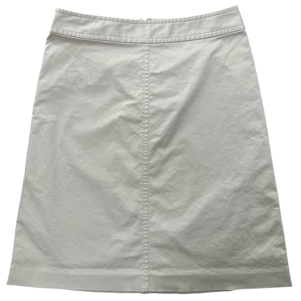 Banana Republic A-Line Skirt Khaki Beige Stretch Cotton Twill Size 10 Vintage